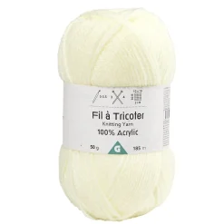 Fil à tricoter acrylique 50g blanc écru