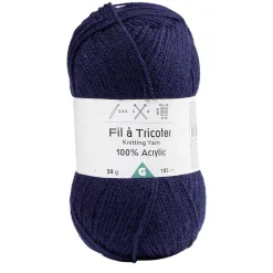Fil à tricoter acrylique 50g bleu marine < Gifi New