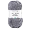Fil à tricoter acrylique 50g gris anthracite