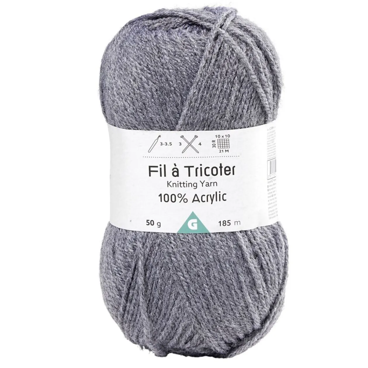 Fil à tricoter acrylique 50g gris anthracite