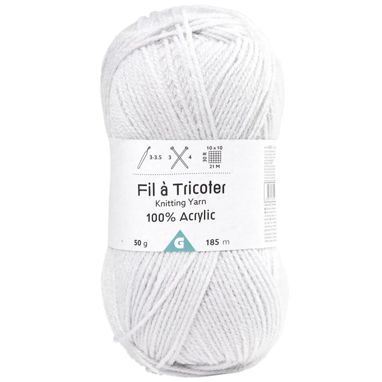 Fil à tricoter acrylique 50g gris clair < Gifi Best