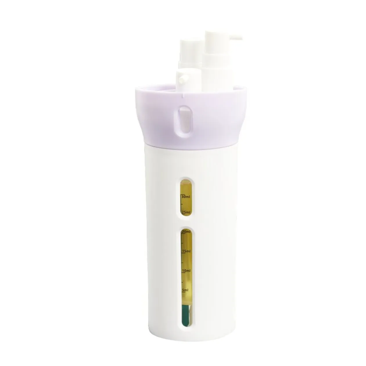 Flacon de voyage distributeur 4en1 bouchon pivotant
