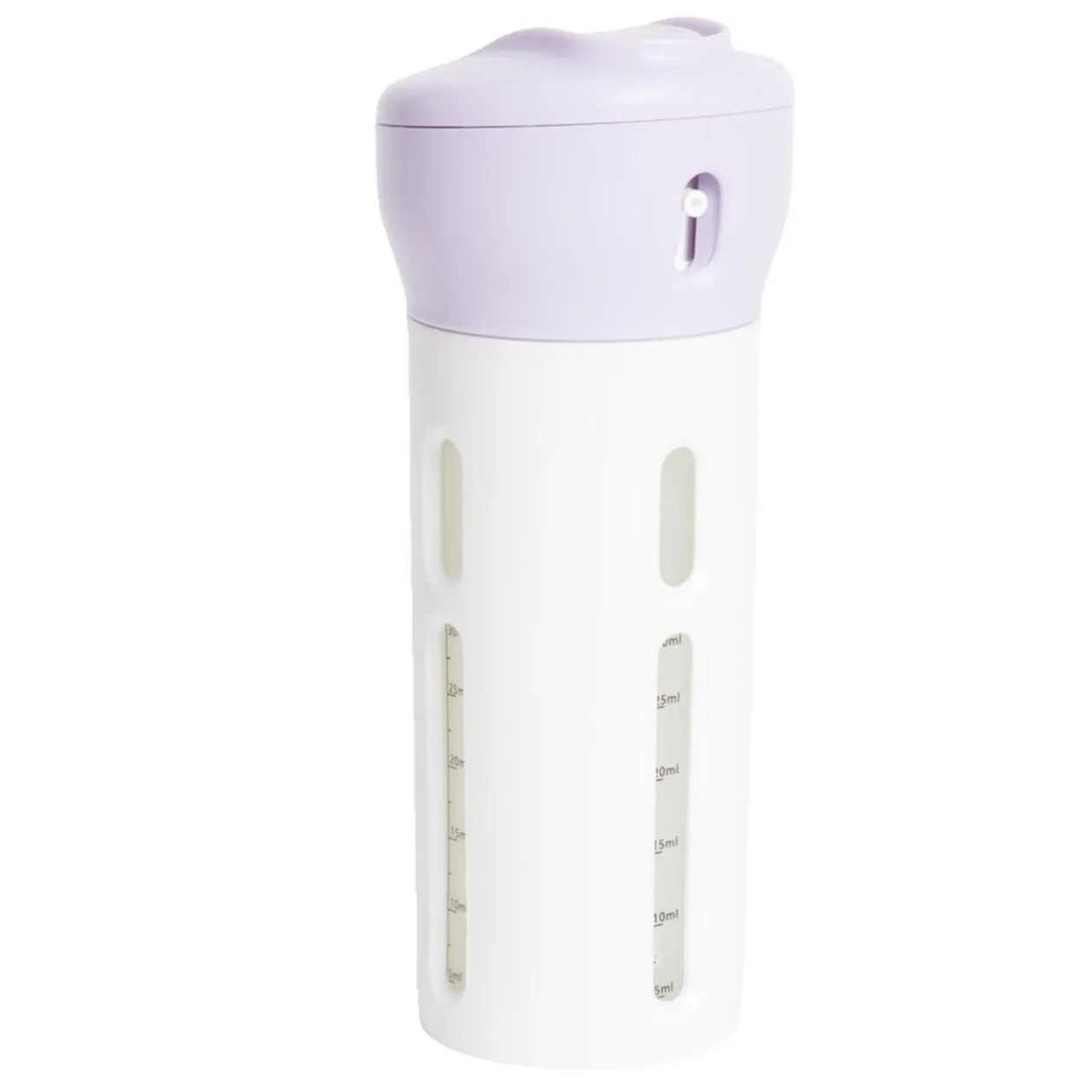 Flacon de voyage distributeur 4en1 bouchon pivotant