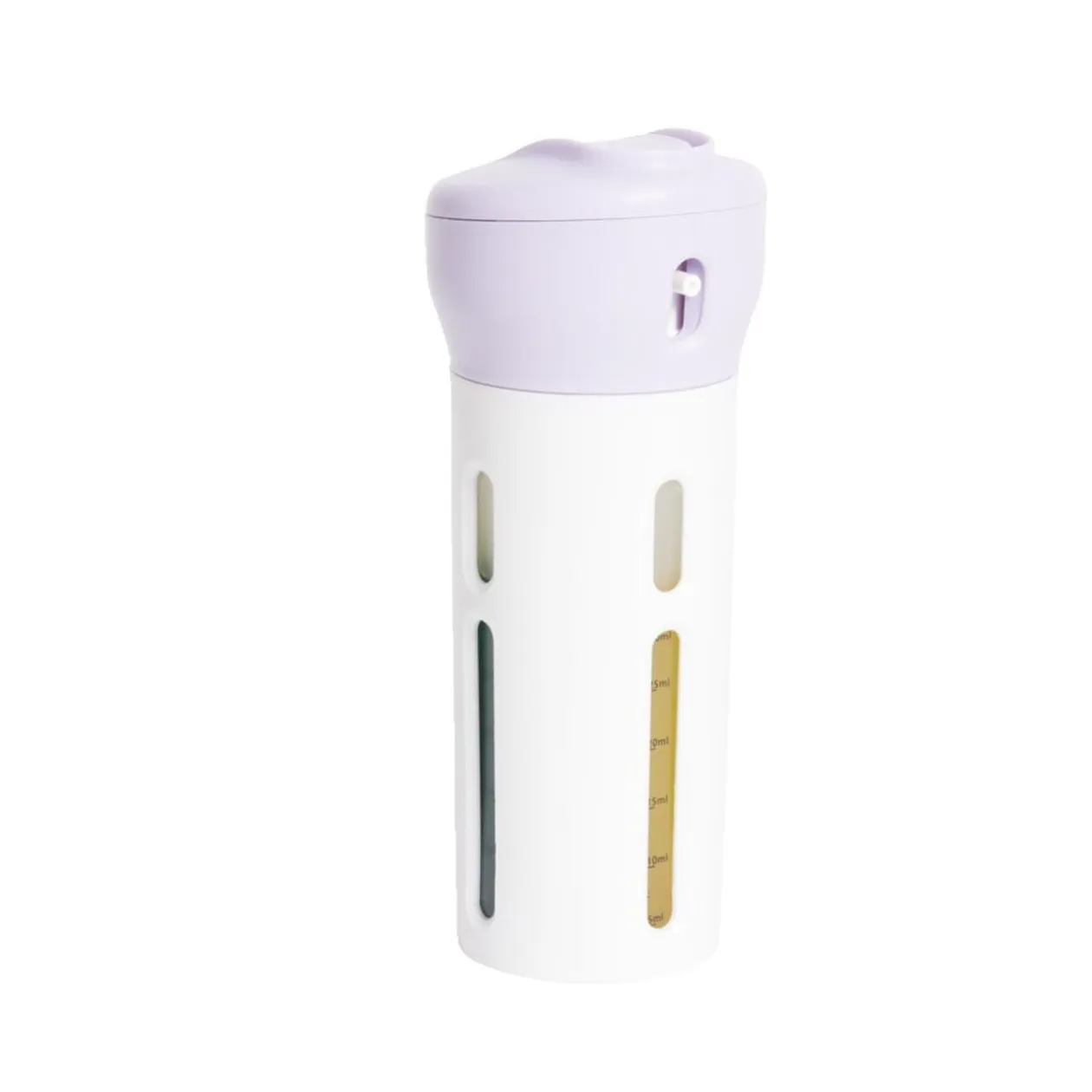 Flacon de voyage distributeur 4en1 bouchon pivotant