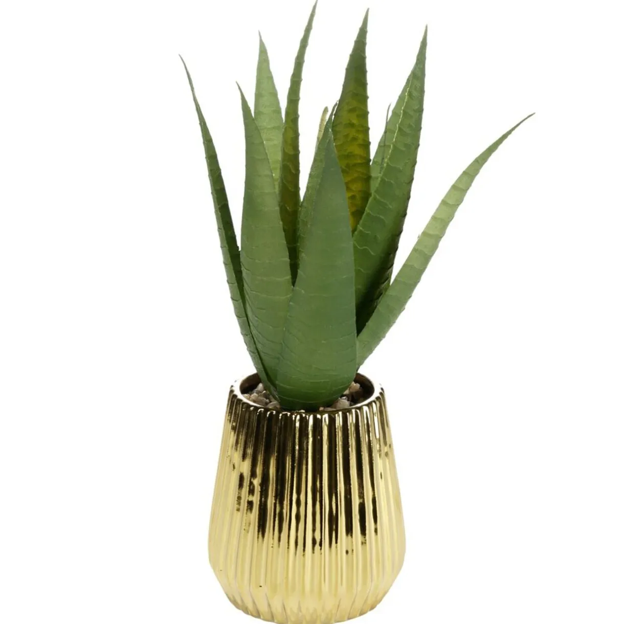 Fleur artificielle aloe vera pot céramique doré Ø10xH28cm < Gifi Hot