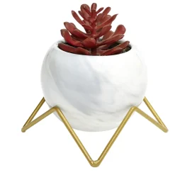 Fleur artificielle avec support en céramique 15x9,7xH8,8cm < Gifi Sale