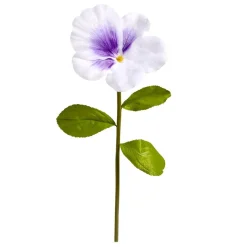 Fleur artificielle pensée blanc et violet XL 1 tige Ø45xH130cm < Gifi Outlet