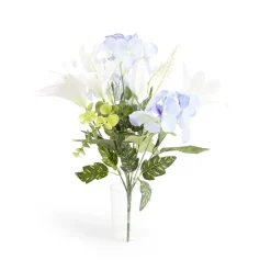 Fleur artificielle piquet lys/hortensia violet Ø20xH46cm