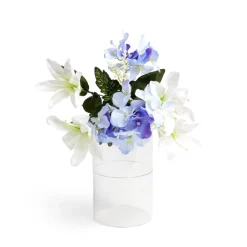 Fleur artificielle piquet lys/hortensia violet Ø20xH46cm