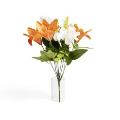 Fleur artificielle piquet lys/hortensia violet Ø20xH46cm
