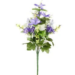 Fleur artificielle piquet multifleurs blanc et violet L45cm < Gifi Clearance