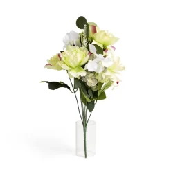 Fleur artificielle piquet pivoine/hortensia/eucalyptus orange Ø20xH40cm < Gifi Best