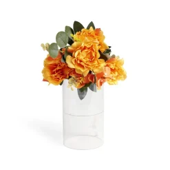 Fleur artificielle piquet pivoine/hortensia/eucalyptus orange Ø20xH40cm < Gifi Best
