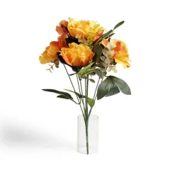 Fleur artificielle piquet pivoine/hortensia/eucalyptus orange Ø20xH40cm < Gifi Best