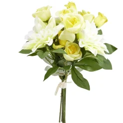 Fleur artificielle piquet rose/dahlia jaune H40cm < Gifi Best