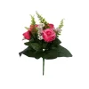 Fleur artificielle piquet rose 6 têtes