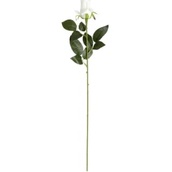 Fleur artificielle rose bouton blanc H63cm