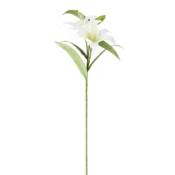 Fleur artificielle 3 tiges lys blanc H78cm