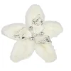 Fleur de Noël poinsettia effet fourrure blanc Ø15cm