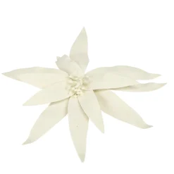 Fleur de Noël velours blanche à clipser L25cm < Gifi