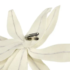 Fleur de Noël velours blanche à clipser L25cm < Gifi