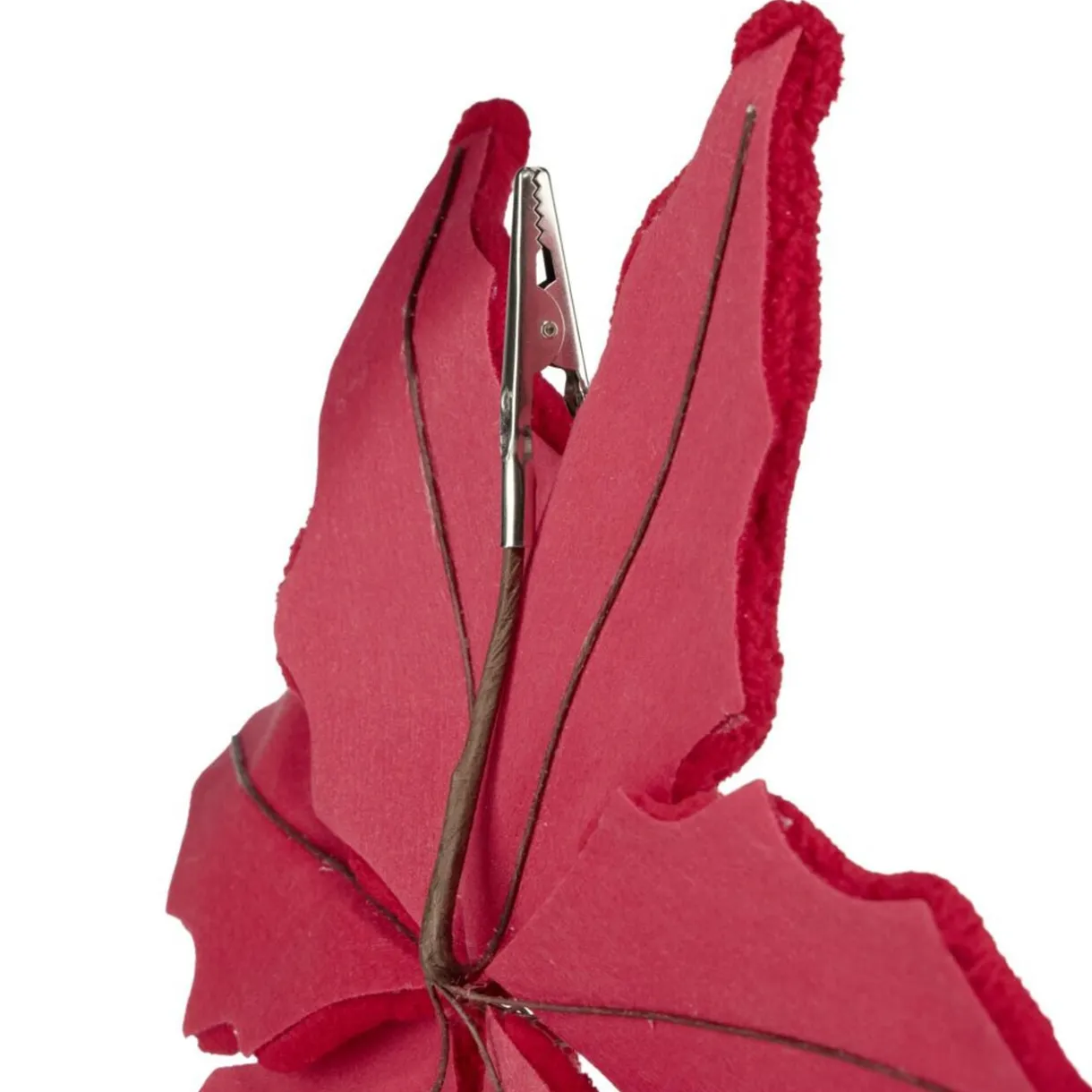 Fleur de Noël velours rouge à clipser L25cm < Gifi Best