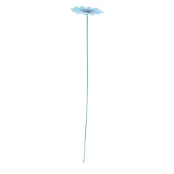 Fleur métal à planter marguerite bleue H26cm