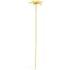 Fleur métal à planter pensée jaune H26cm