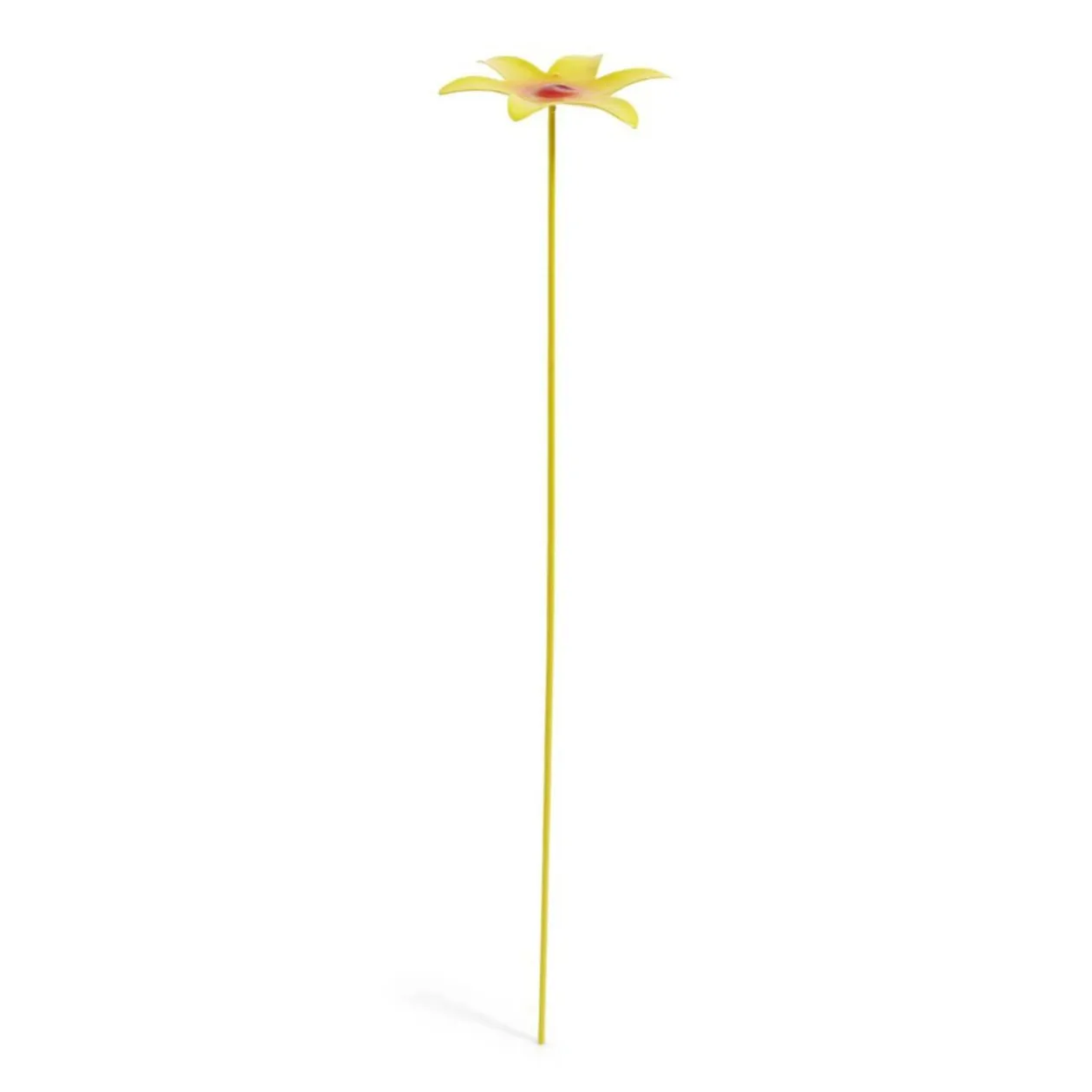 Fleur métal à planter pensée jaune H26cm