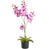Fleurs artificielles en pot orchidée rose 4 branches H71cm < Gifi Discount