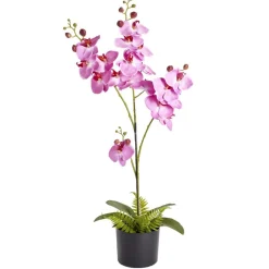 Fleurs artificielles en pot orchidée rose 4 branches H71cm < Gifi Discount