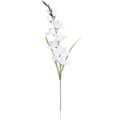 Fleurs artificielles glaïeul blanc ou ivoire 1 tige L75cm - 2 modèles