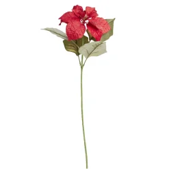 Fleur tige poinsettia rouge ou blanc H60cm - 2 modèles