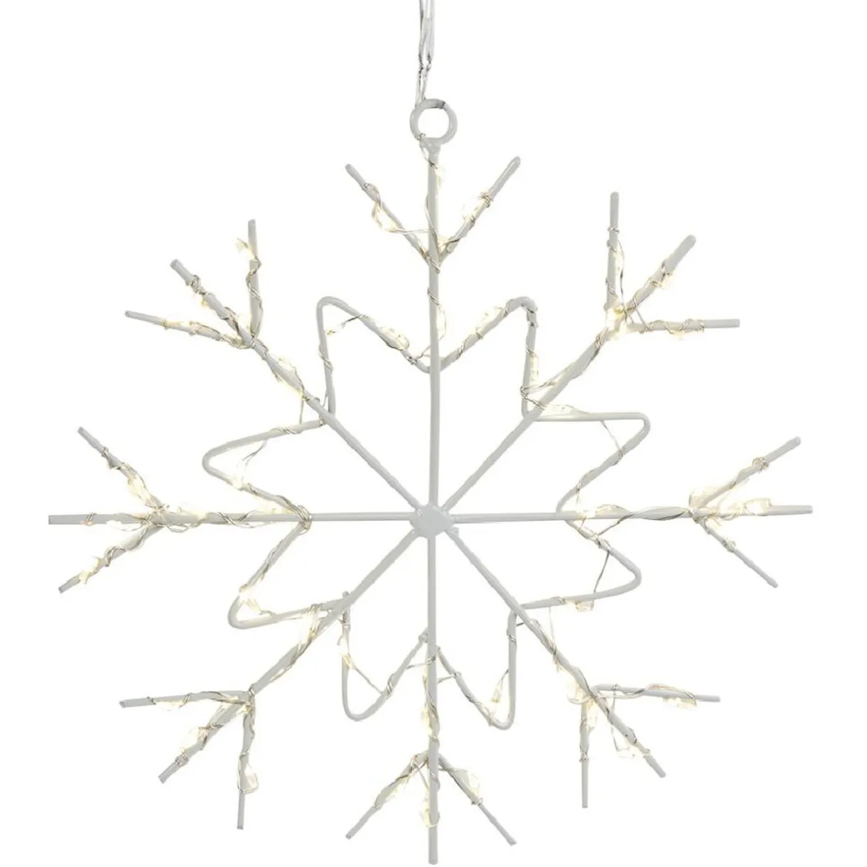 Flocon de Noël lumineux 55LED blanc chaud H20cm < Gifi Best