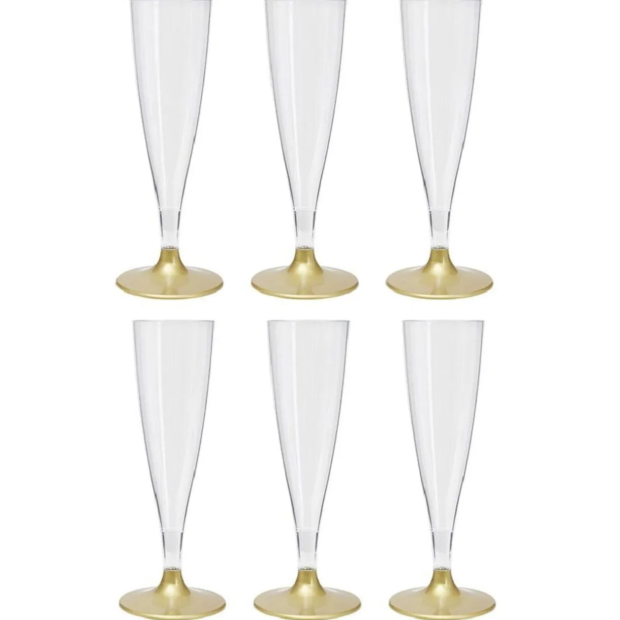 Flûte en plastique doré réutilisable x6 < Gifi
