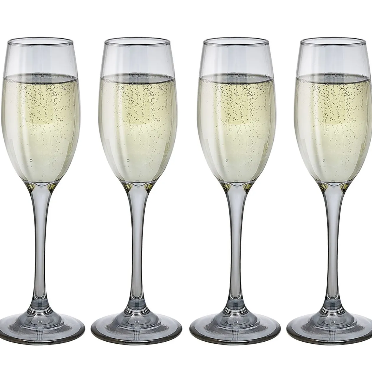 Flûte en verre argenté x4