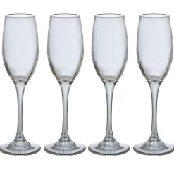 Flûte en verre argenté x4