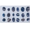 Fond de douche pvc blanc motif galets gris