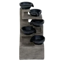 Fontaine de jardin lumineuse cascade 5 niveaux H39cm < Gifi Best