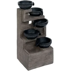 Fontaine de jardin lumineuse cascade 5 niveaux H39cm < Gifi Best