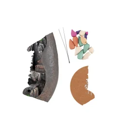 Fontaine à encens cascade plastique marron Ø10,5x22cm < Gifi Outlet