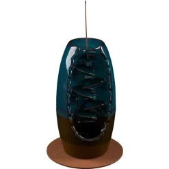 Fontaine à encens grès bleu Ø10xH20cm < Gifi