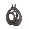 Fontaine à encens zen plastique marron 16x5x22cm