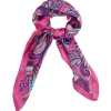 Foulard carré tissu imprimé rose 45x45cm
