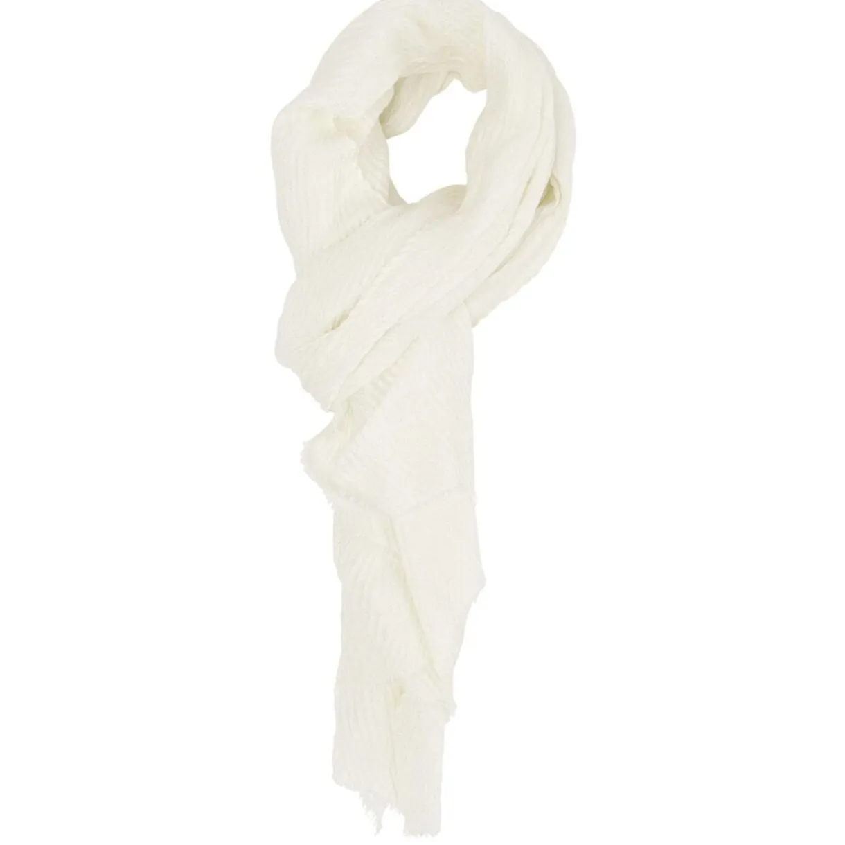 Foulard plissé lurex polyester blanc 75x180cm < Gifi