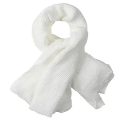 Foulard plissé pailleté uni blanc