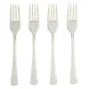 Fourchette plastique réutilisable x4 doré pailleté L17cm < Gifi Best