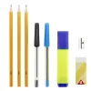 Fournitures de bureau 8 pièces crayon papier/gomme/stylo/surligneur/taille-crayon < Gifi New
