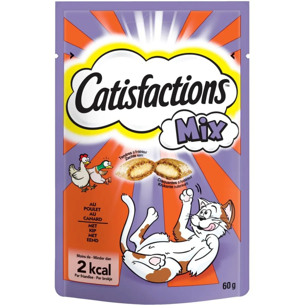 Friandise pour chat Castisfactions saveur poulet et canard sachet 60g < Gifi Clearance