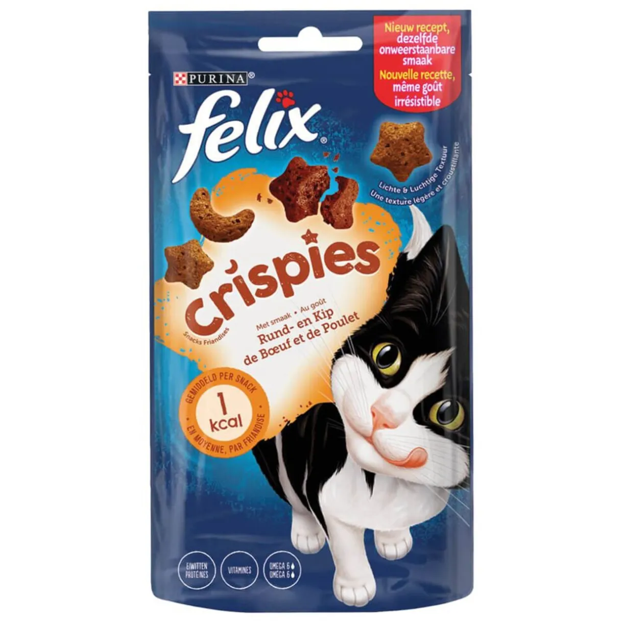 Friandise pour chat Félix crispies saveur boeuf et poulet sachet 45g < Gifi Outlet